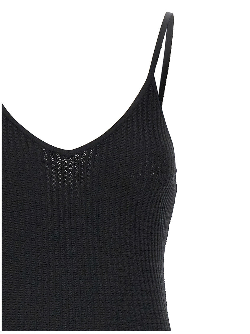 Black V-neck Dress 3