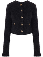 Black Cropped tweed cardigan 1