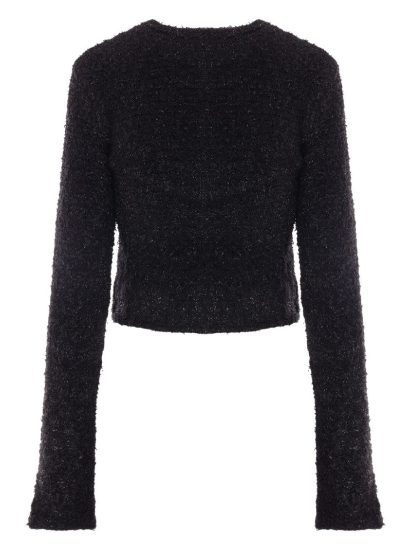 Black Cropped tweed cardigan 2