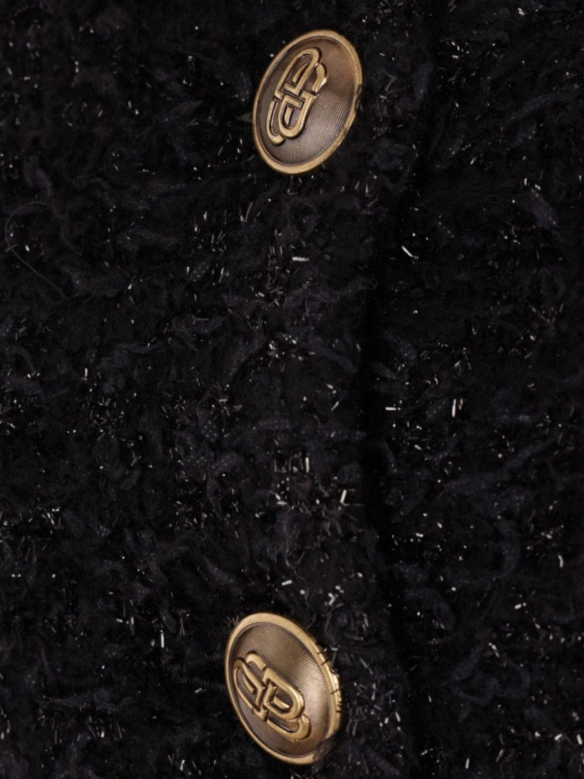 Black Cropped tweed cardigan 3