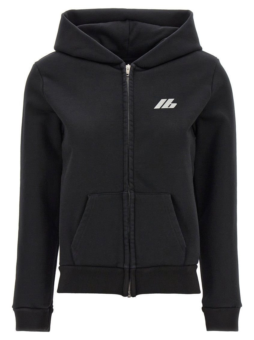 Black Logo print hoodie 1