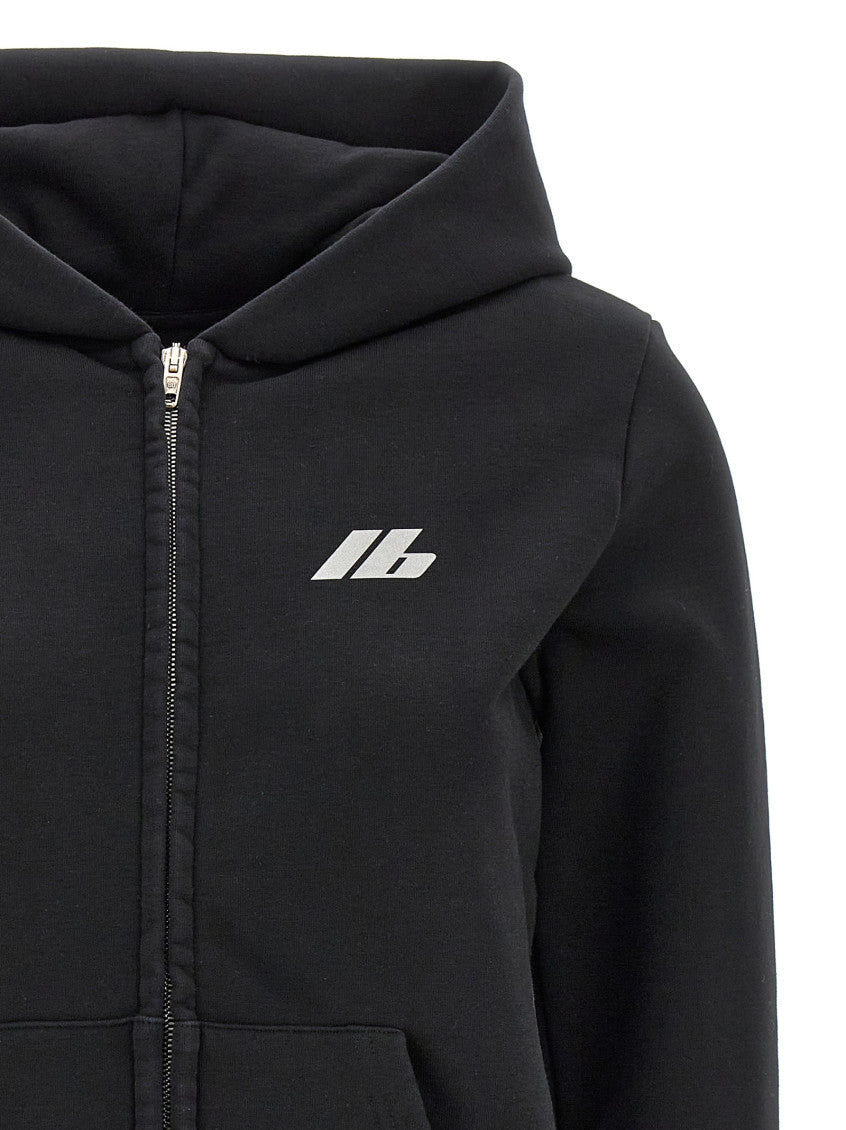 Black Logo print hoodie 3