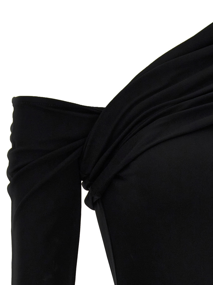 Black 'Twist Crepe Mini' dress 4