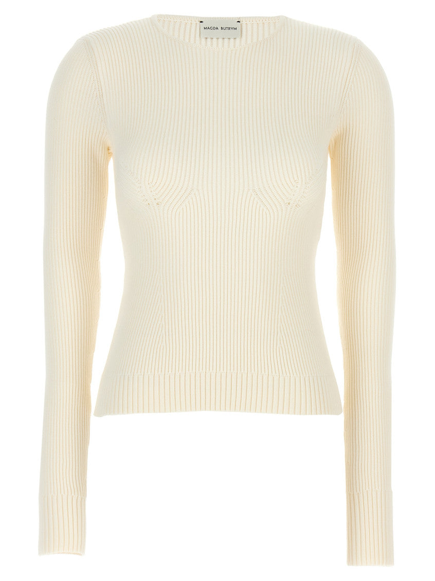 White Round Neckline Sweater 1