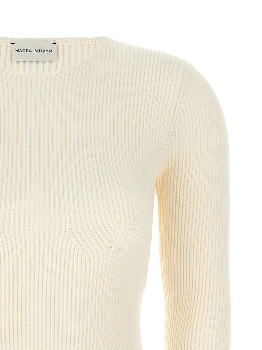 White Round Neckline Sweater 3