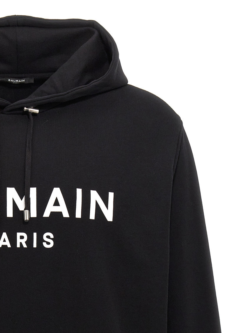 Black Logo Print Hoodie 3