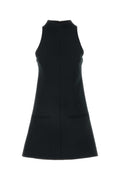 Black Sleeveless Twill A-line Dress 1