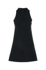 Black Sleeveless Twill A-line Dress 1