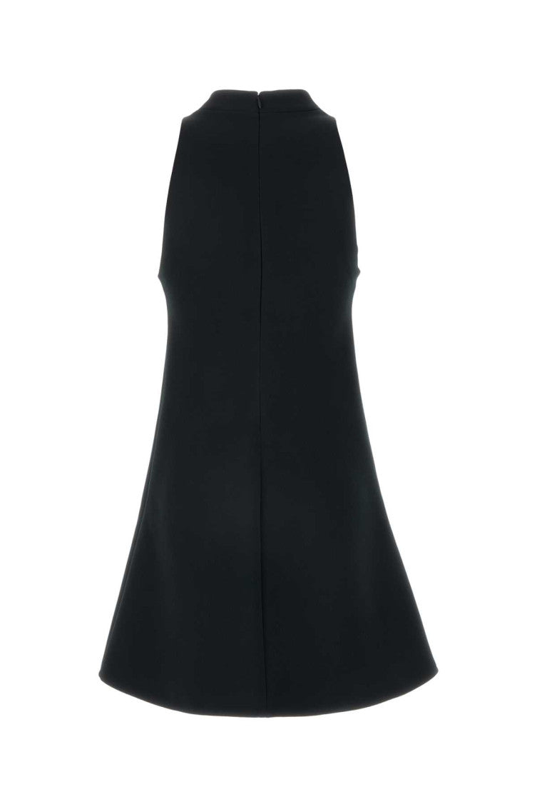 Black Sleeveless Twill A-line Dress 2
