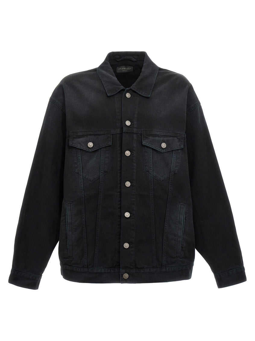 Black Logo print jacket 1