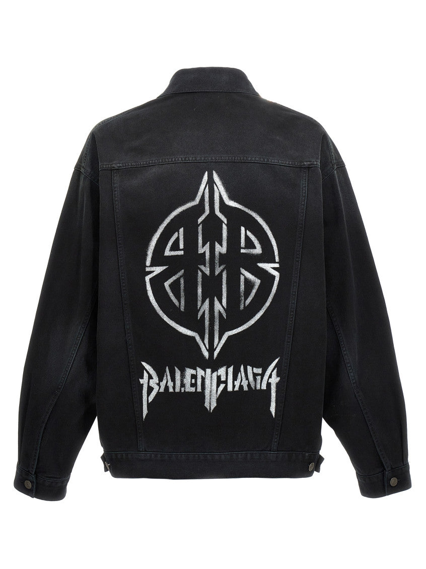 Black Logo print jacket 2
