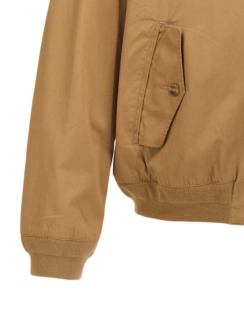 Beige Logo embroidery bomber jacket 4