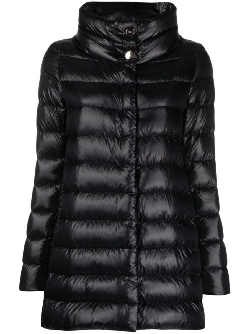 Black Amelia midi down jacket 1