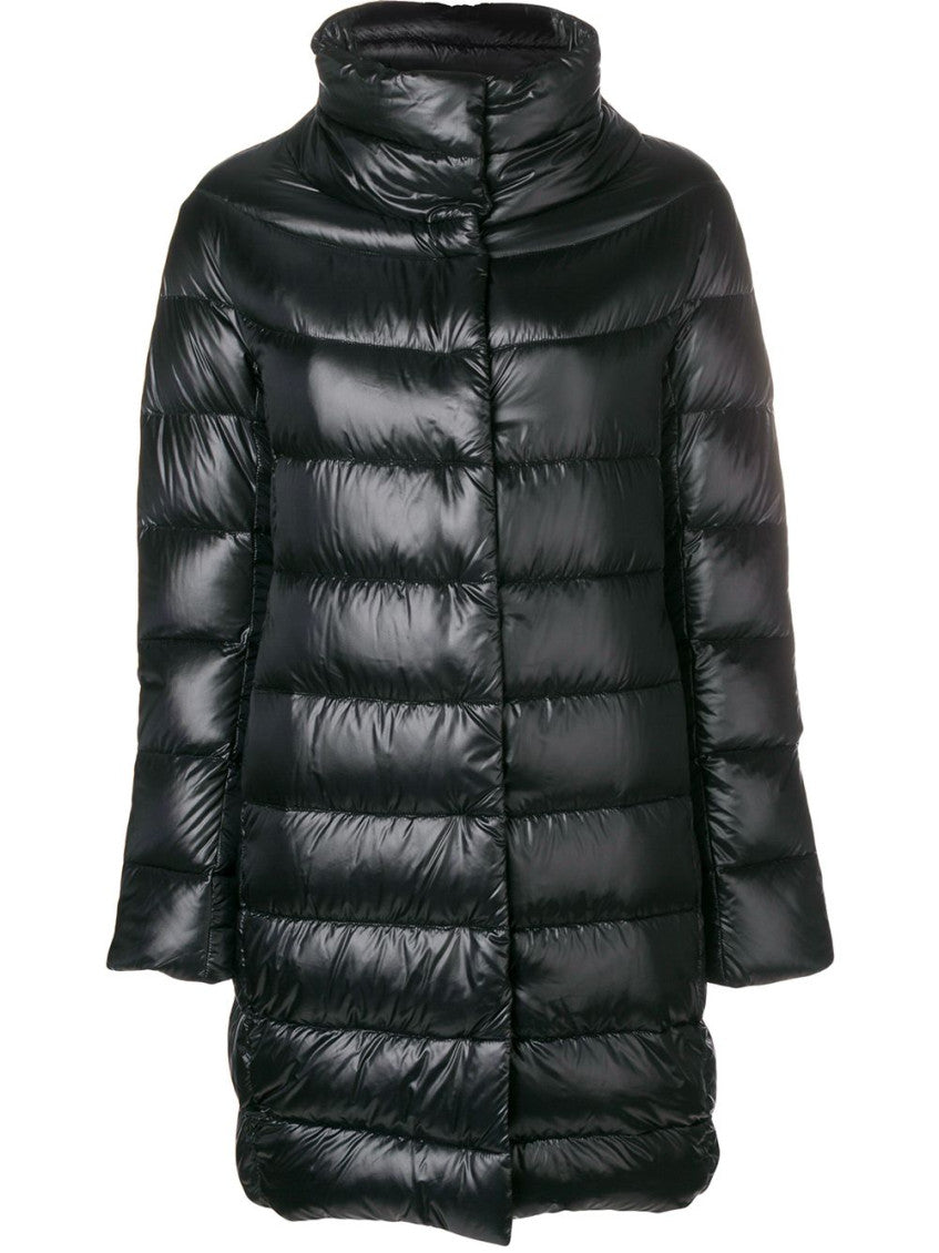 Black Dora midi down jacket 1