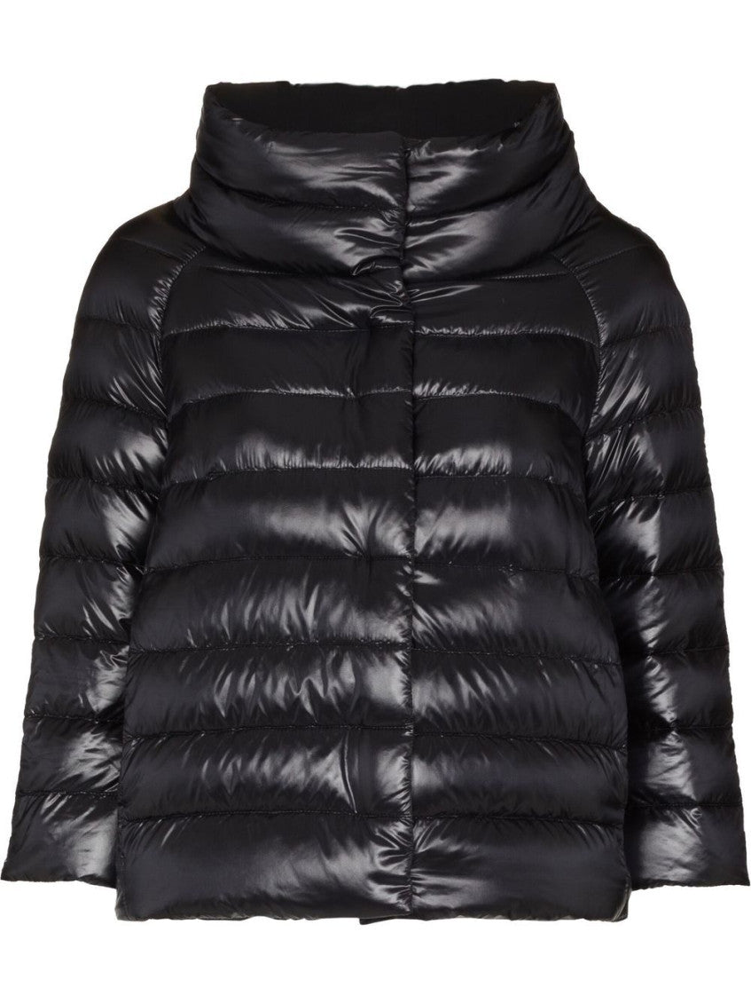 Black Sofia short down jacket 1