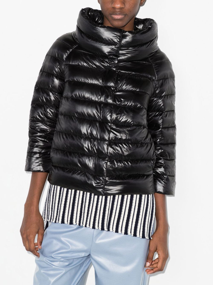 Black Sofia short down jacket 2