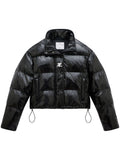 Black Vinyl puffer jacket 1