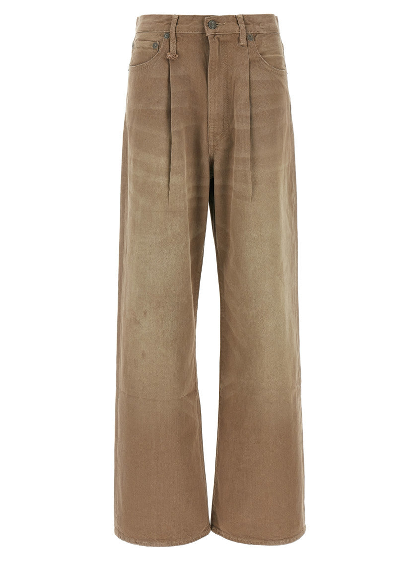 Brown 'Damon Pleated' jeans 1