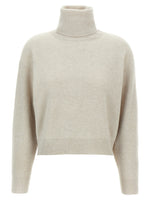 Beige Ribbed turtleneck sweater 1