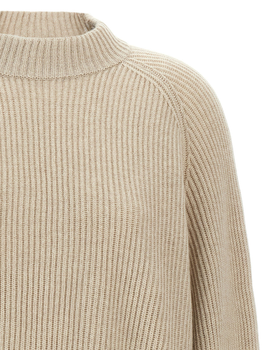 Beige Monile cuffs sweater 3