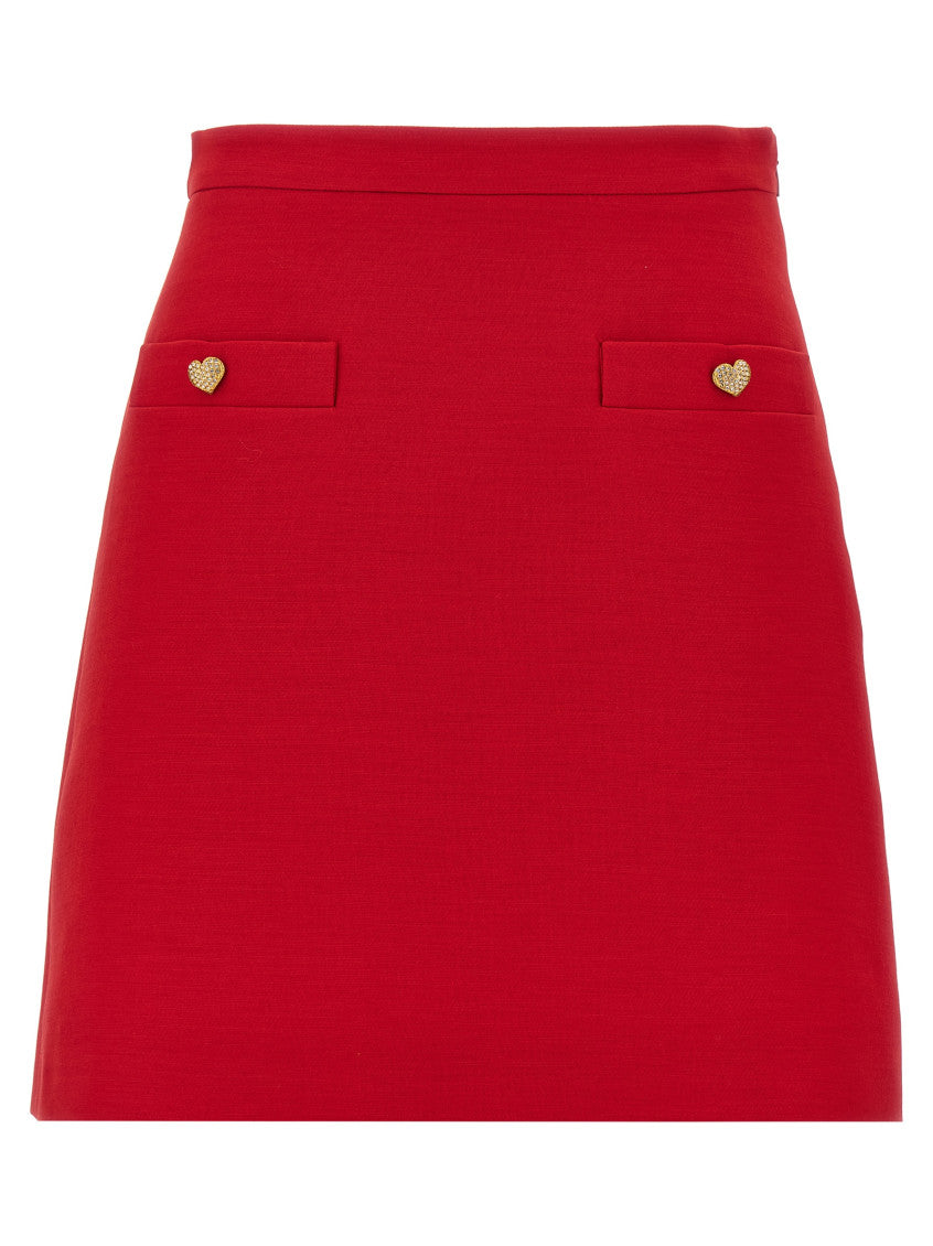 Red Crepe Couture Skirt 1