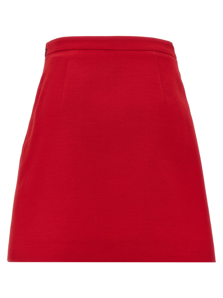 Red Crepe Couture Skirt 2