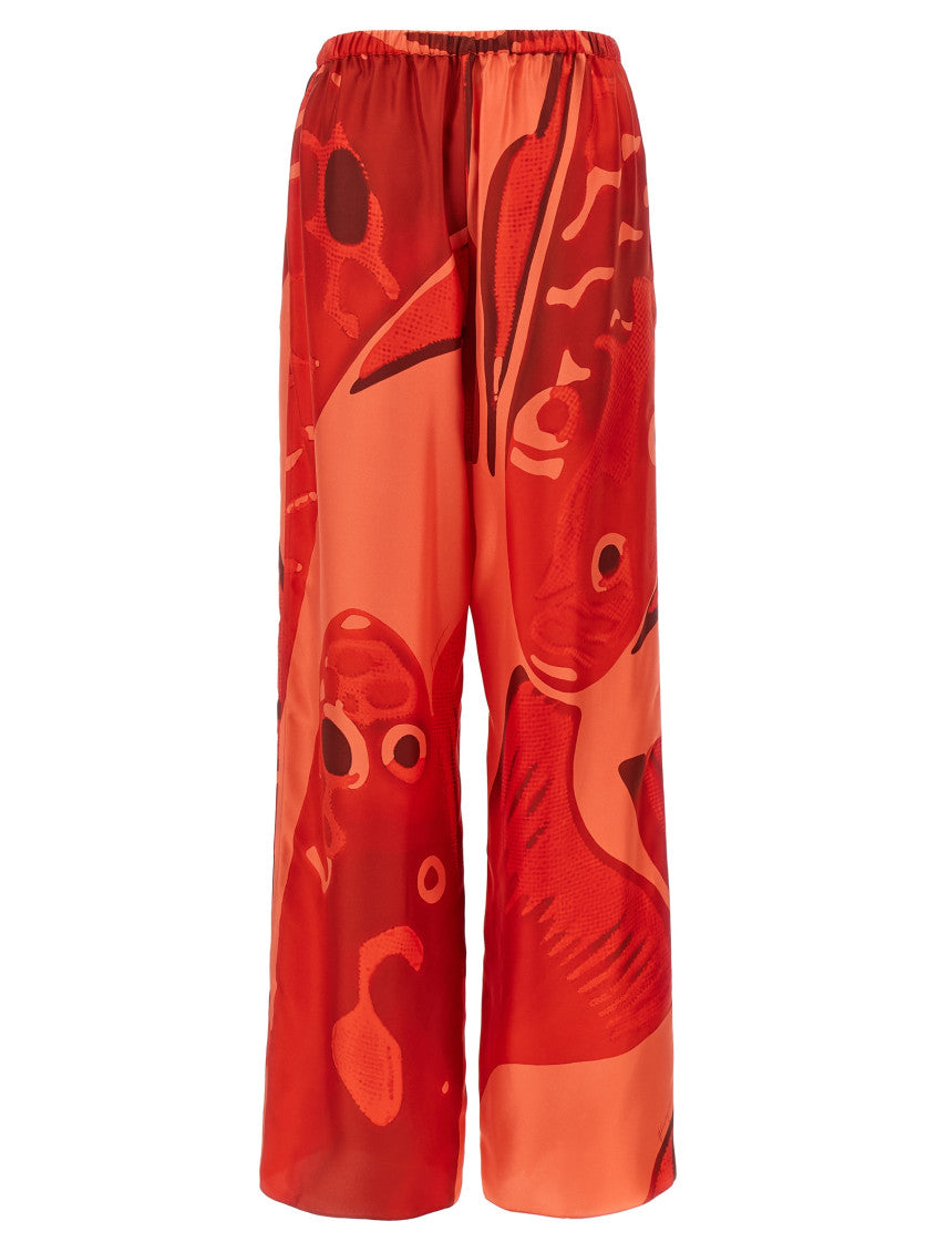 Red Palazzo Silk pants 2
