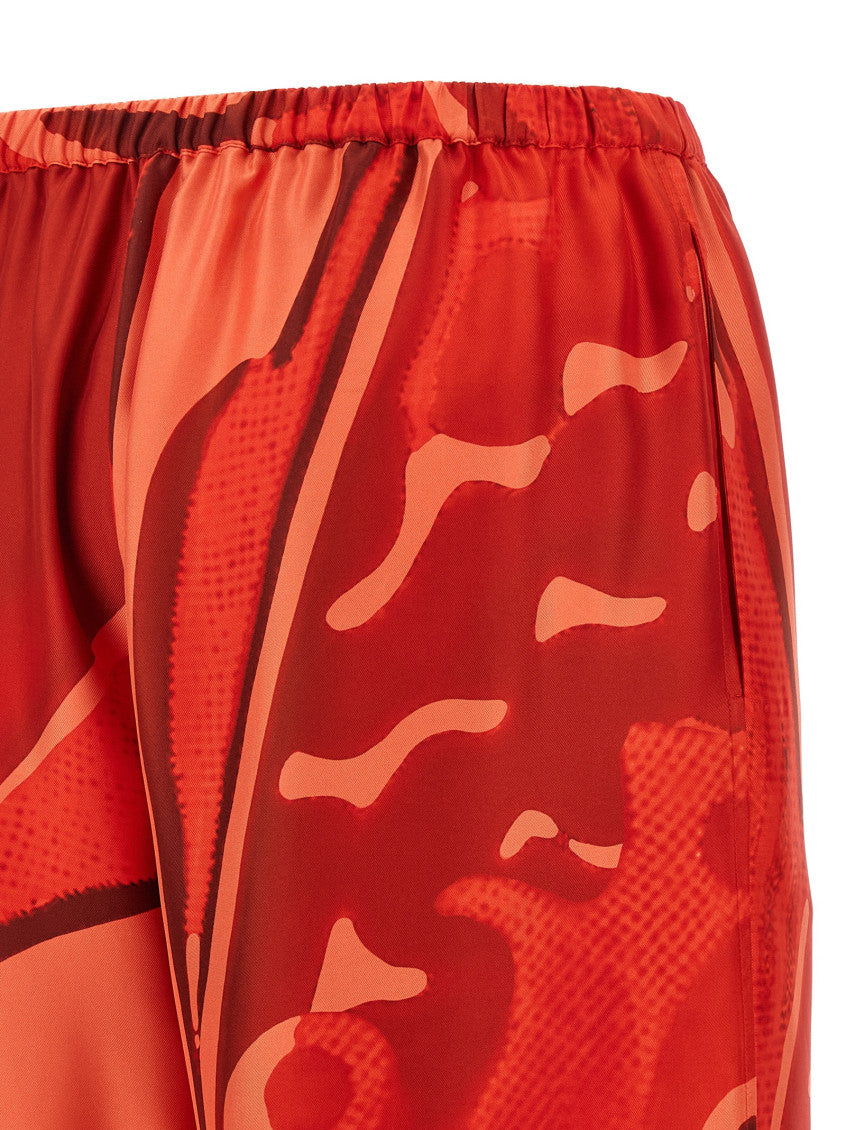 Red Palazzo Silk pants 4