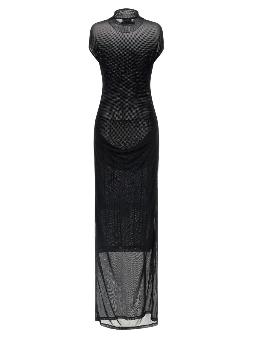 Black Flocked dress 2