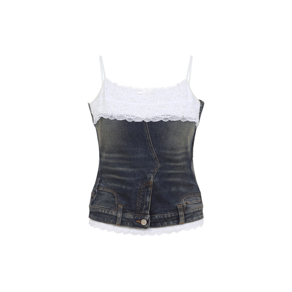 Dark Blue Sleeveless Top 1
