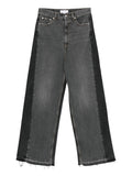 Black Cotton Blend Wide-leg Trousers 1