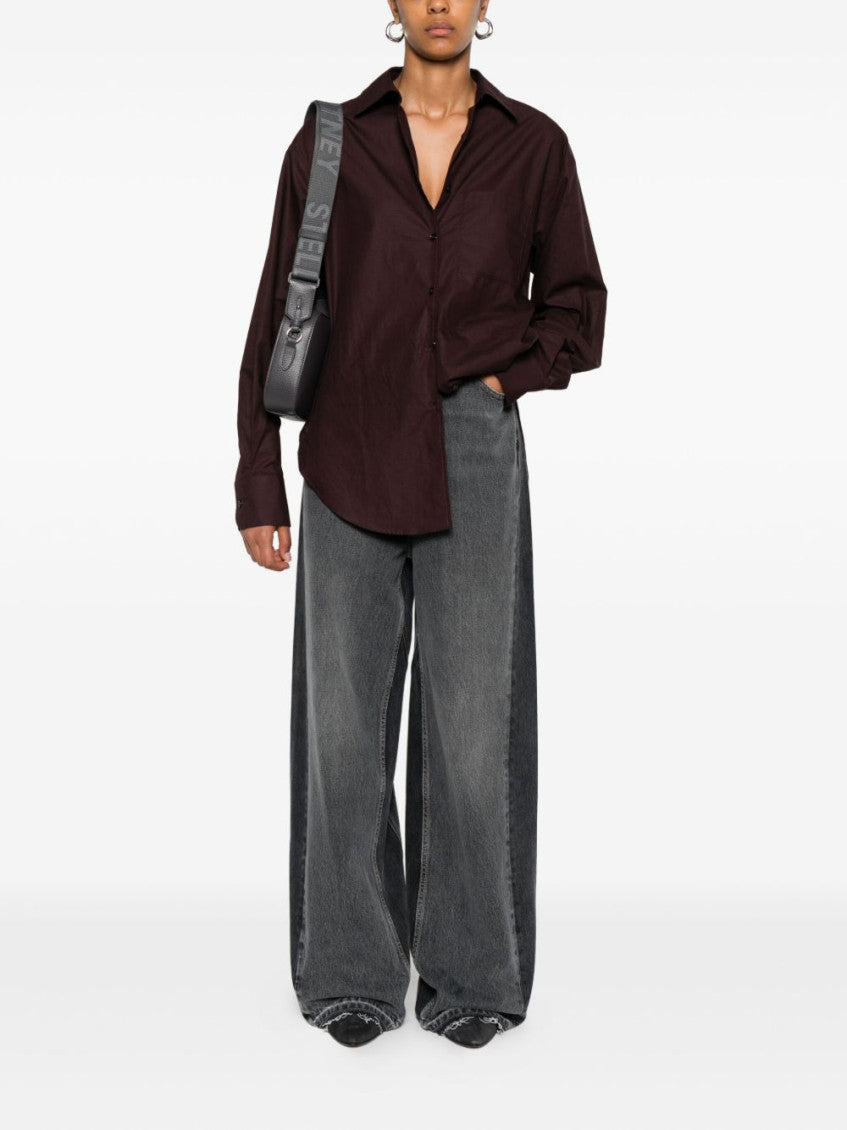 Black Cotton Blend Wide-leg Trousers 2