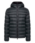 Dark Grey Quilted Hood Jacket 1