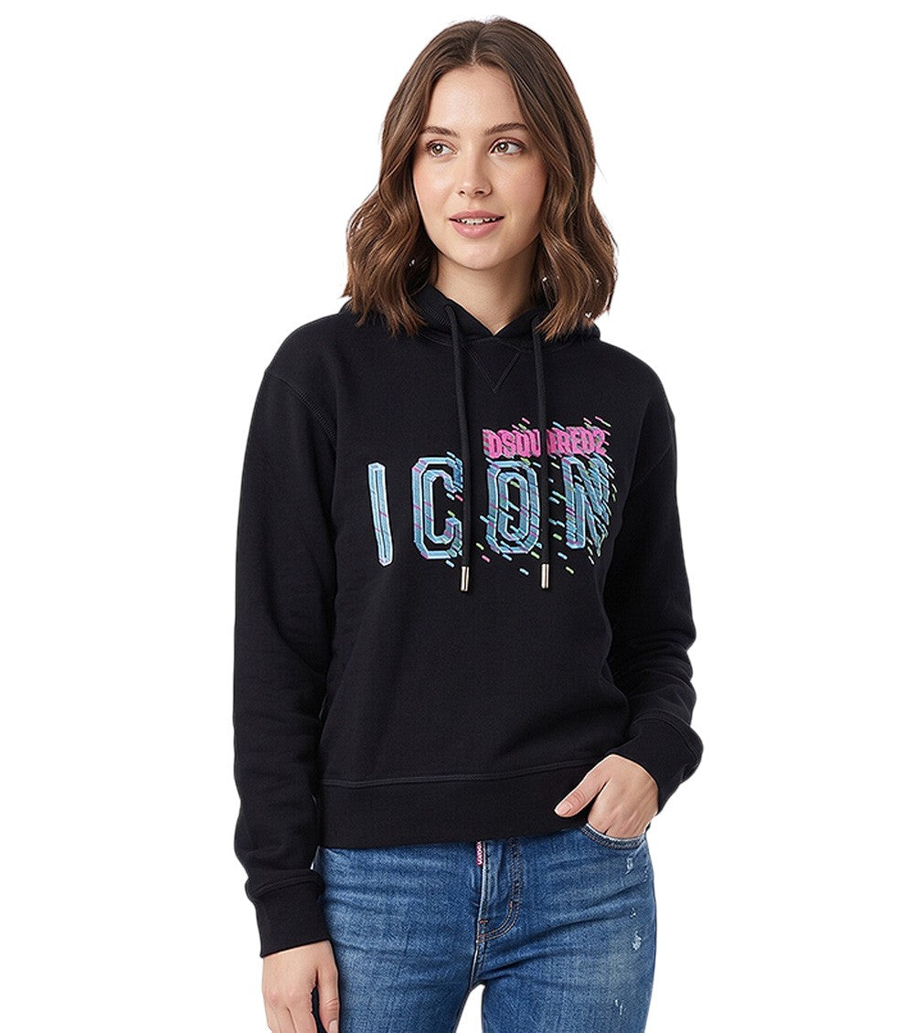Black Graphic Hood Sweatshirts 1