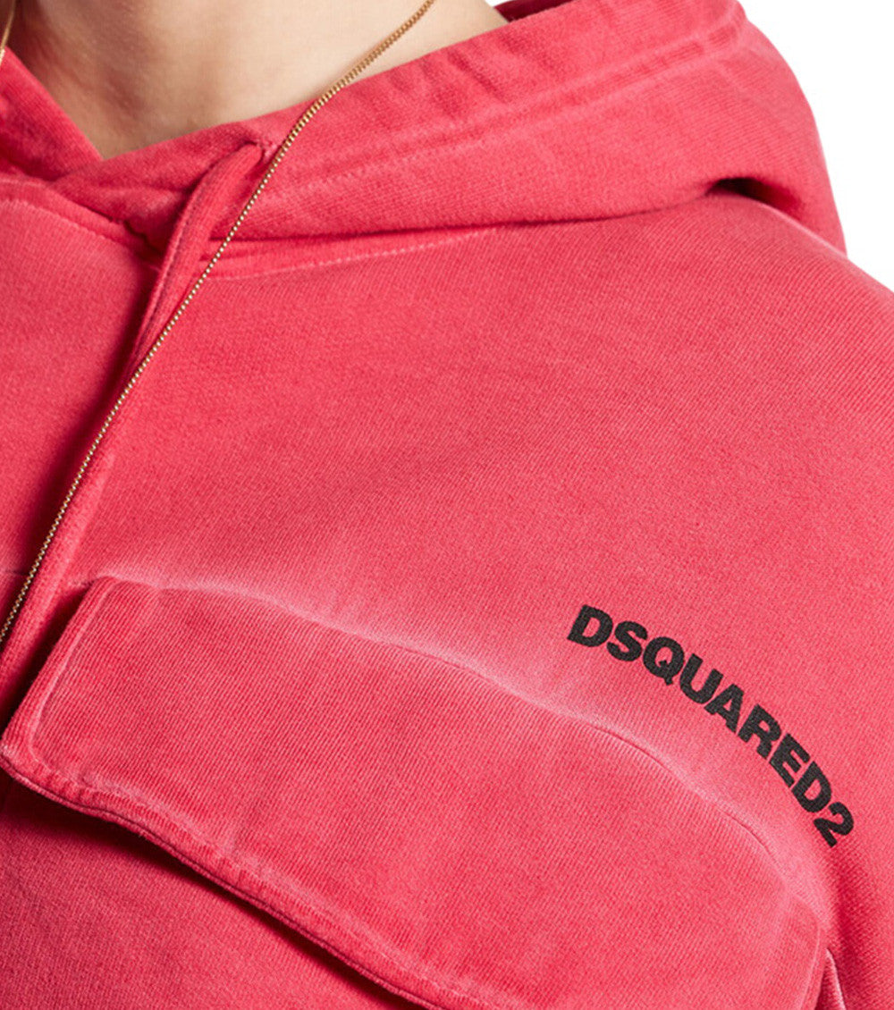 Pink Logo Hood Sweatshirt 3