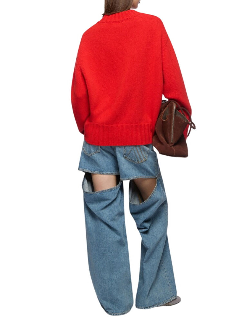 Red Crew Neck Sweatshirt 3