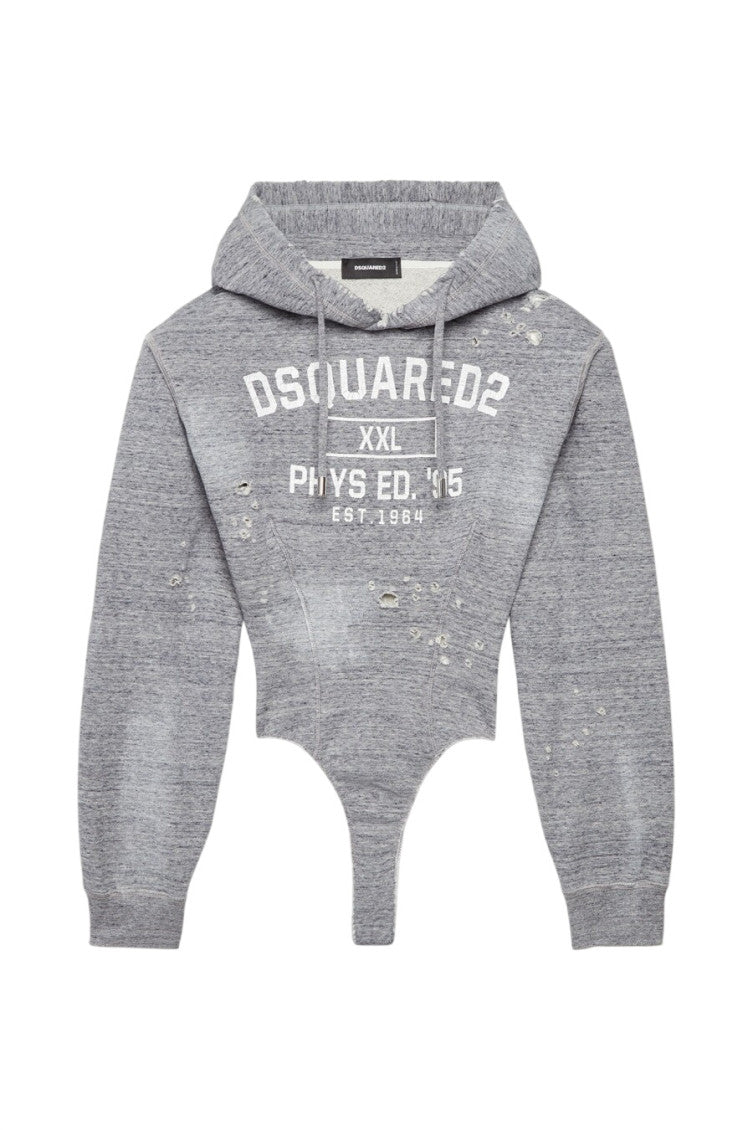 Grey Graphic Hood Sweatshirt 1