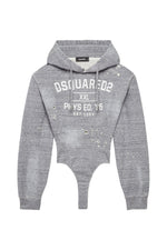 Grey Graphic Hood Sweatshirt 1