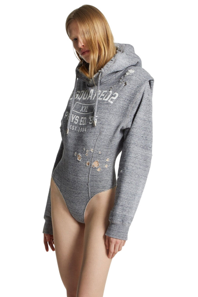 Grey Graphic Hood Sweatshirt 3