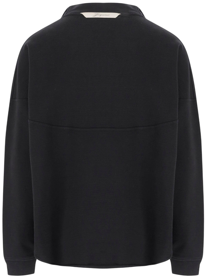 Black Mock Collar  Sweatshirt 2
