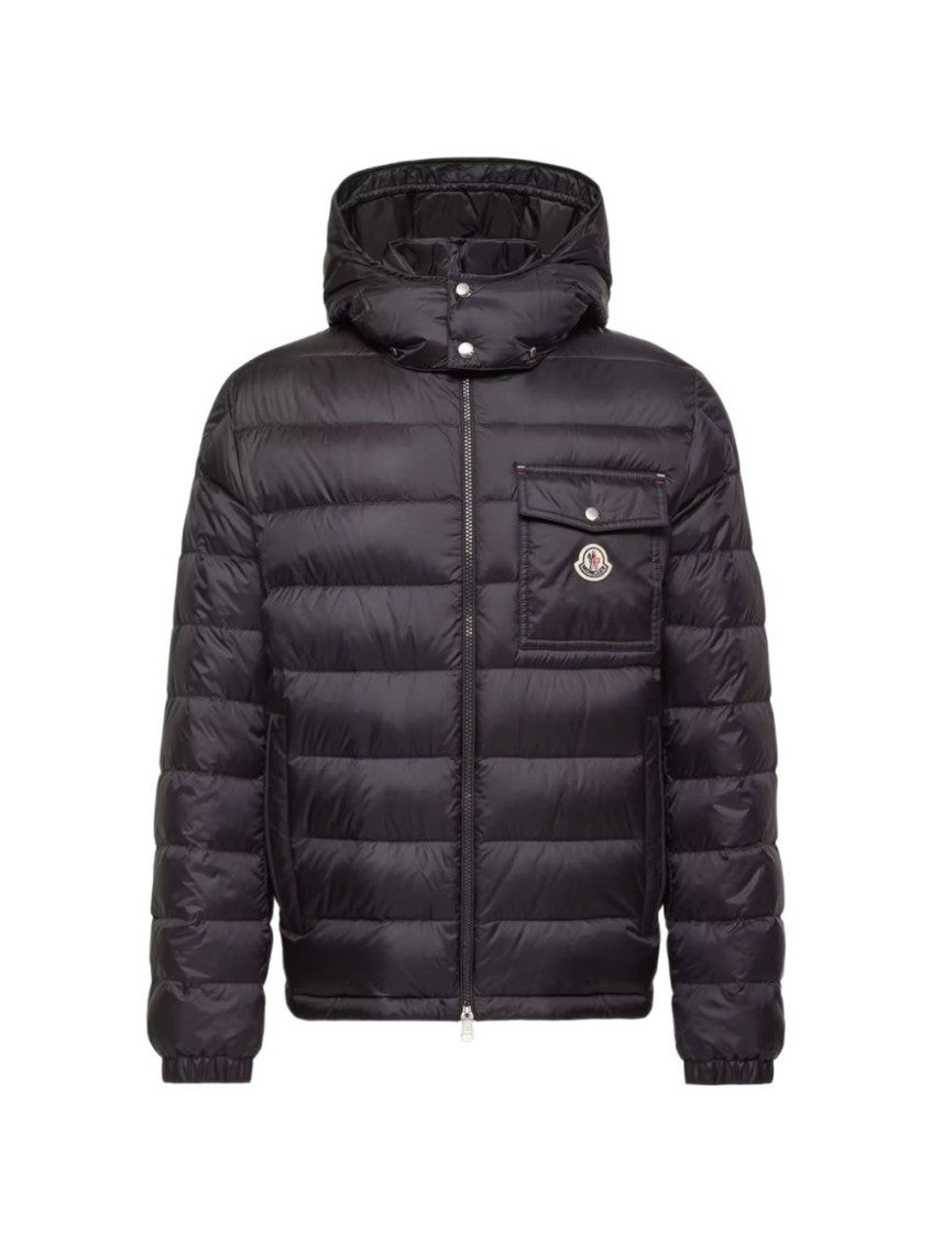 Dark Blue Quilted Hood Jacket 1