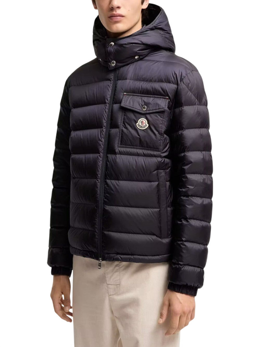 Dark Blue Quilted Hood Jacket 2