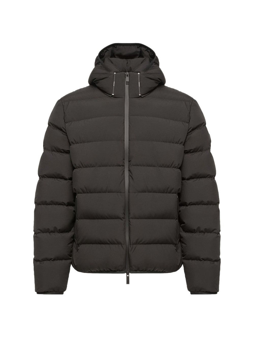 Black Quilted Hood Jacket 1