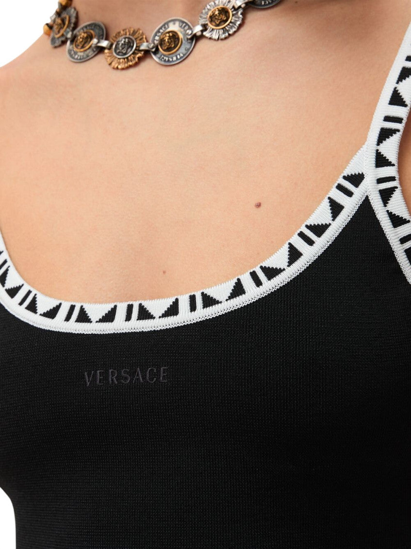 Black Logo Scoop Neck Top 4