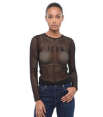 Black Graphic Crew Neck Top 1