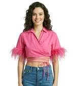 Pink Shirt Collar Top 1