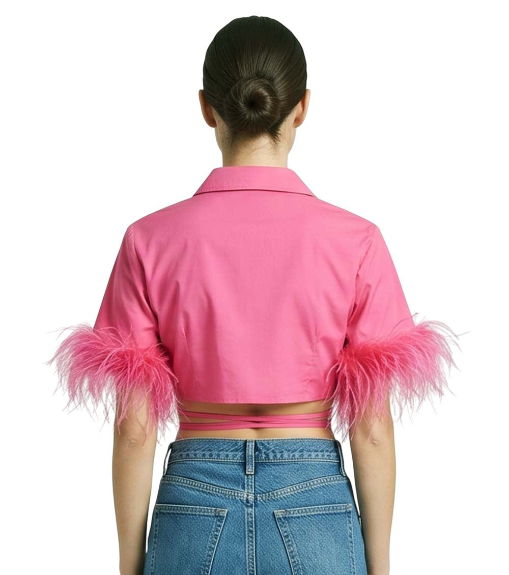 Pink Shirt Collar Top 2