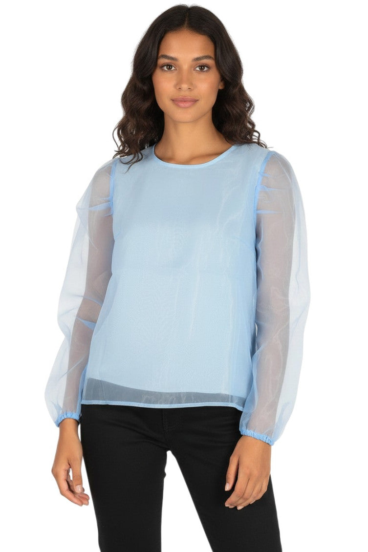 Blue Round Neck Top 1