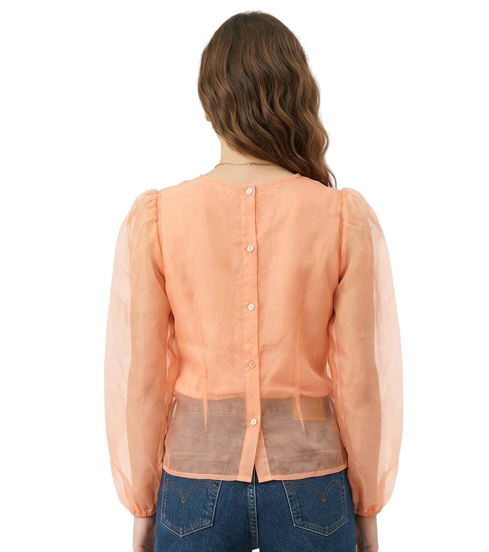 Pink Solid Round Neck Top 2