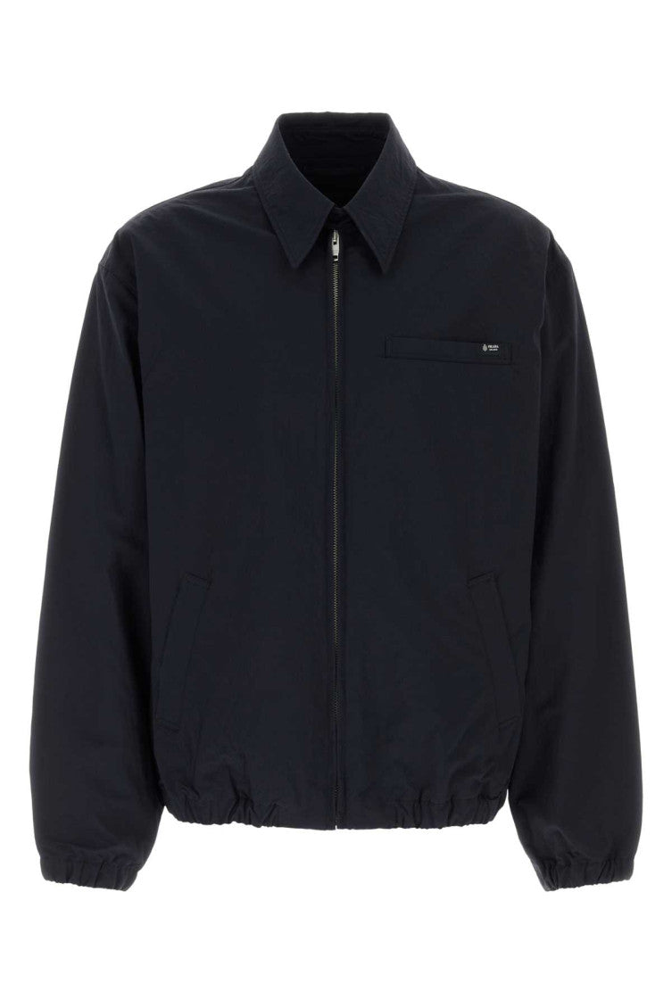 Navy Blue Solid Jacket 1